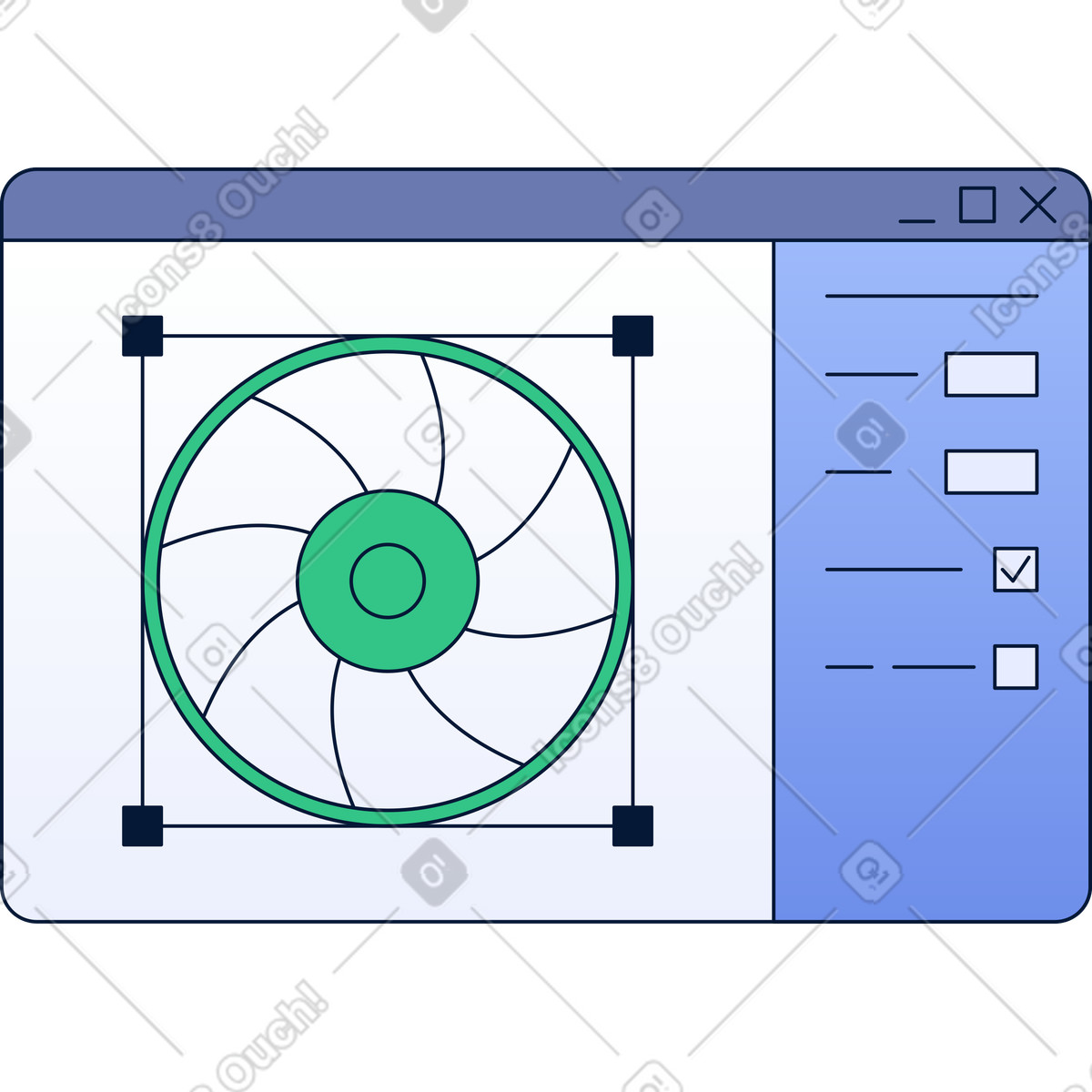Three d printing program illustration in PNG, SVG