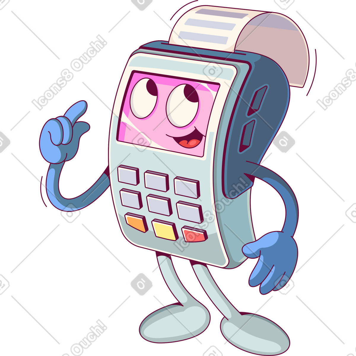 Handy スタイルの Terminal bancaria gris con ojos のイラストをPNG、SVG形式でダウンロード