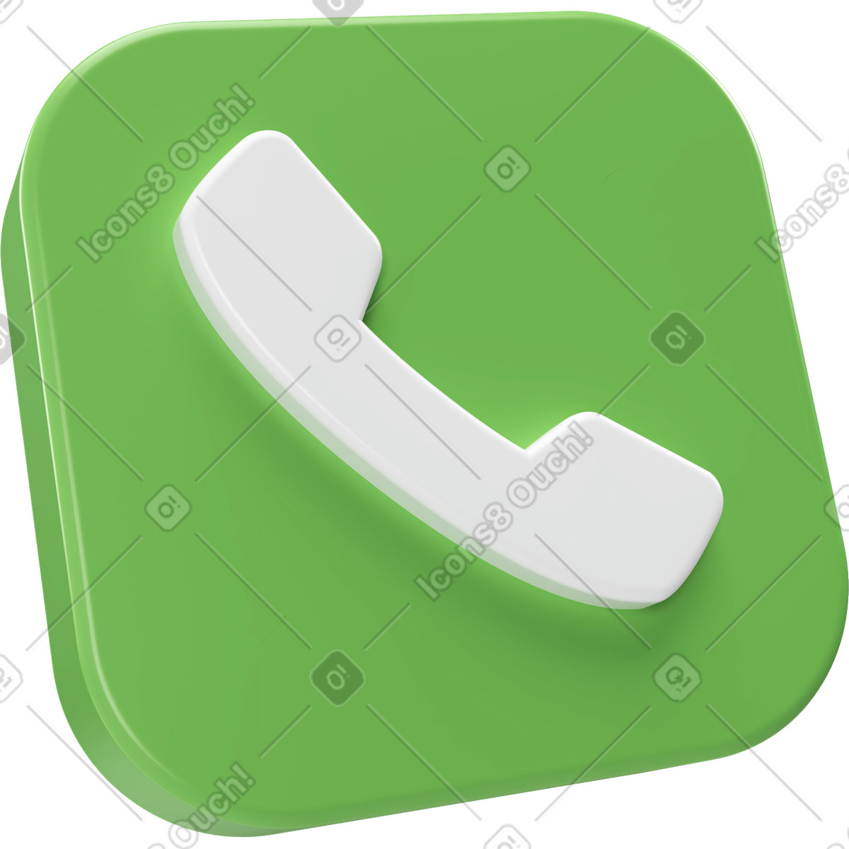 Phone icon on plastic plate illustration in 3D Corporate style download in PNG, SVG