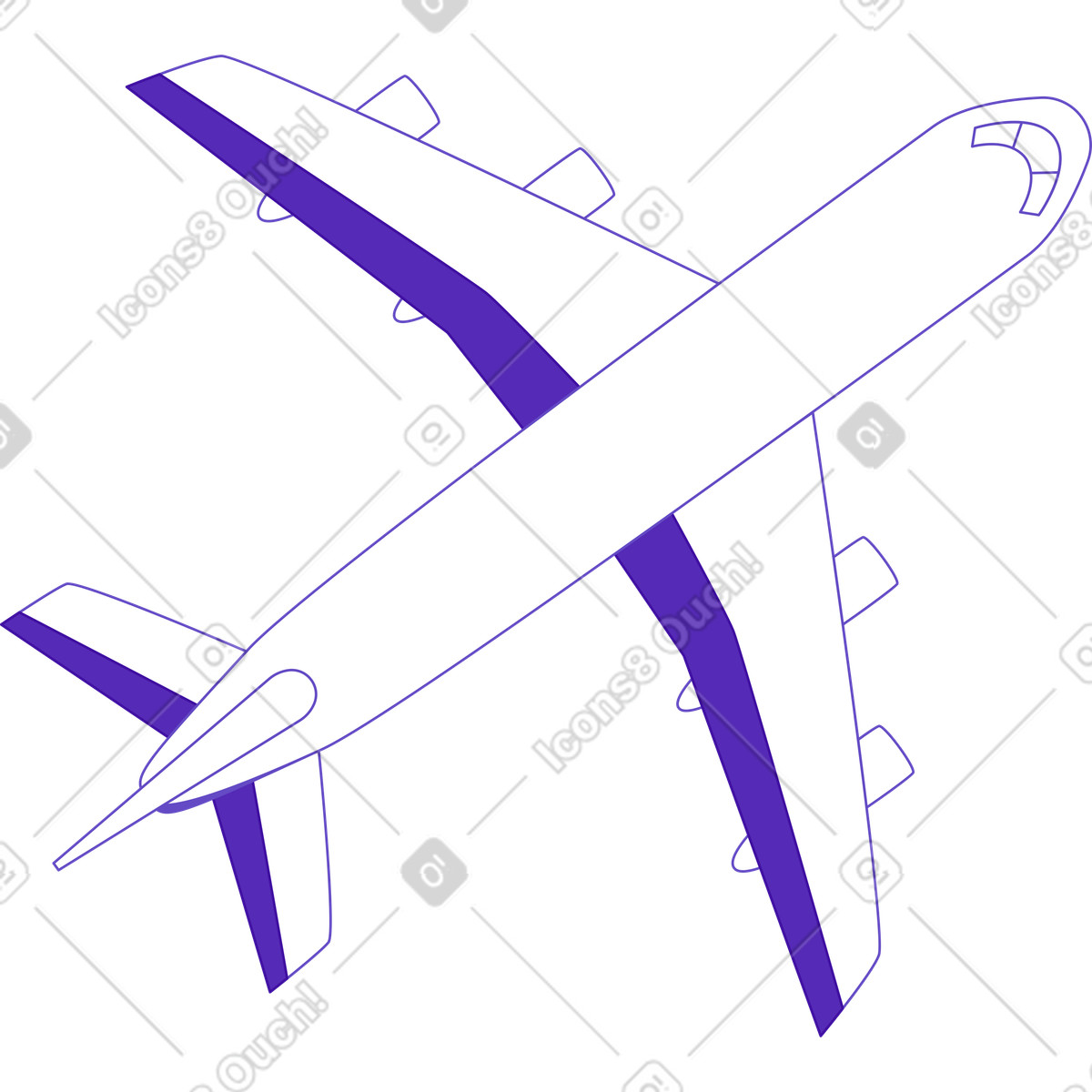 Ilustração de Avião em no estilo Rainbow para baixar em PNG, SVG