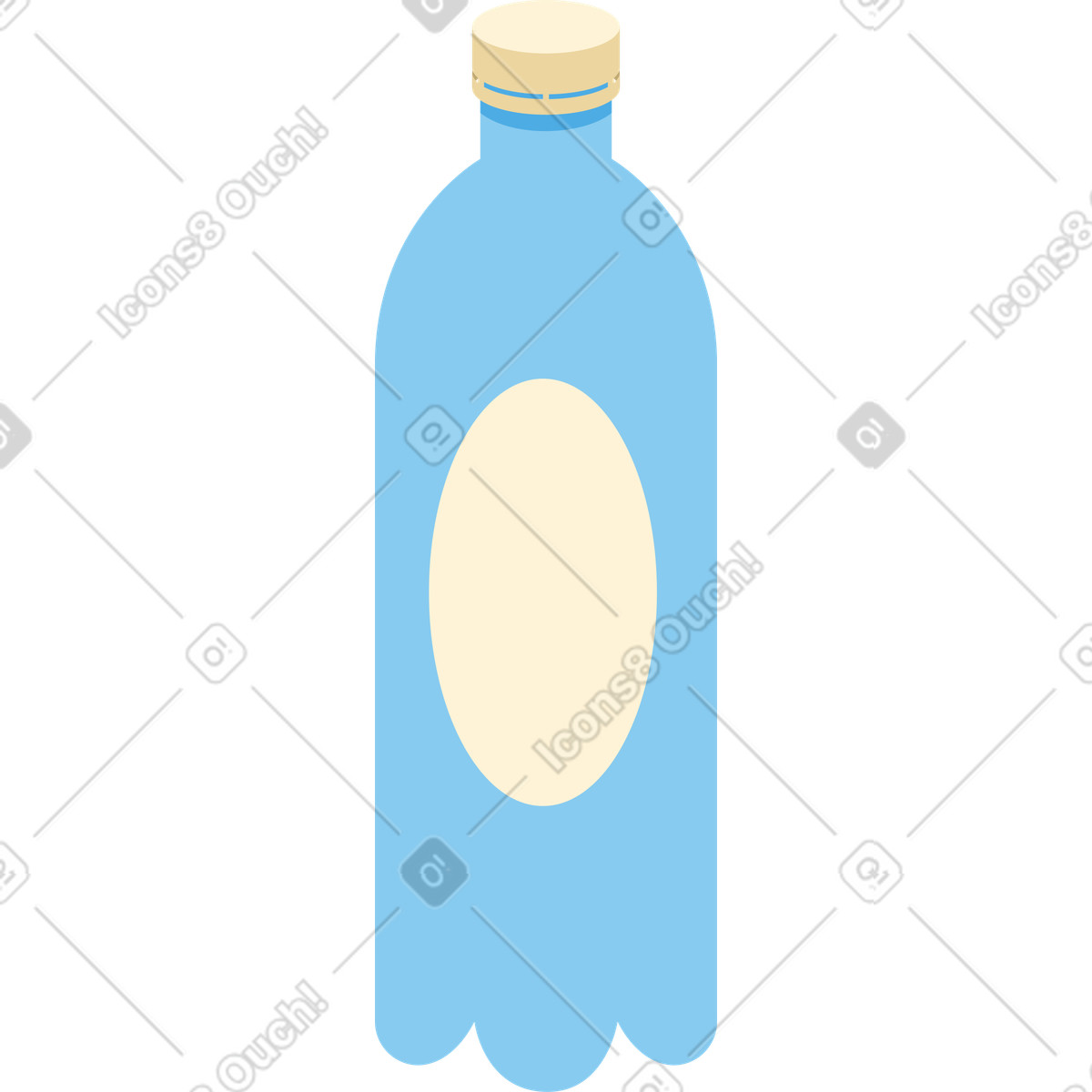 Plastic bottle illustration in Catchy style download in PNG, SVG