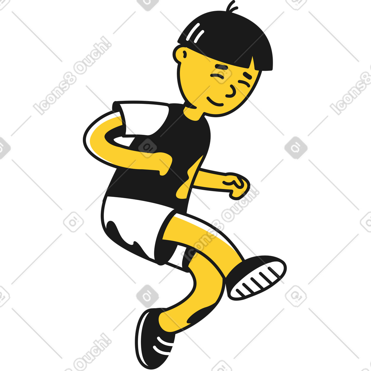 Ilustración Niño saltando en estilo Taxi a descargar en PNG y SVG