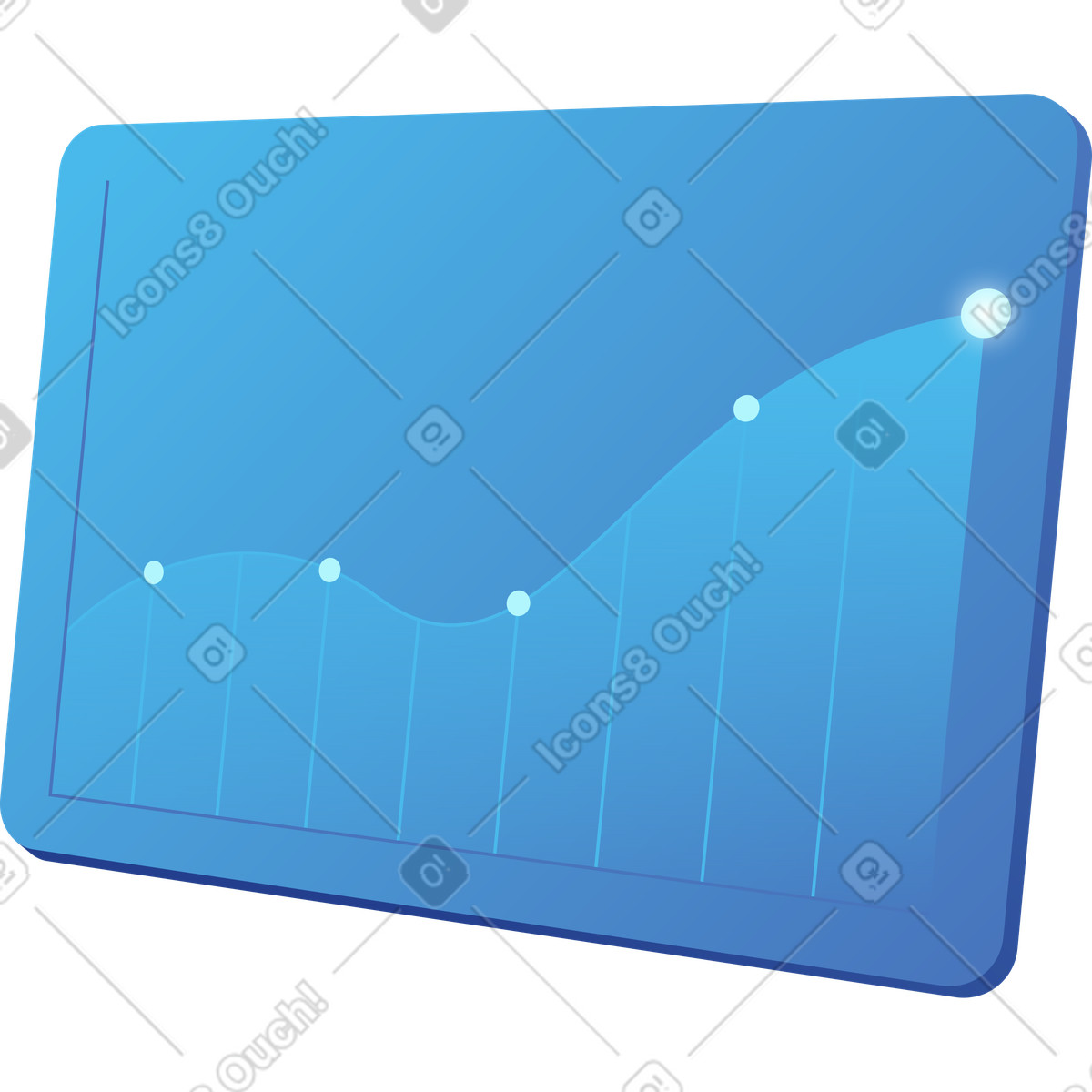 Ilustração de Dashboard with growing chart em no estilo Quantum para baixar em PNG, SVG