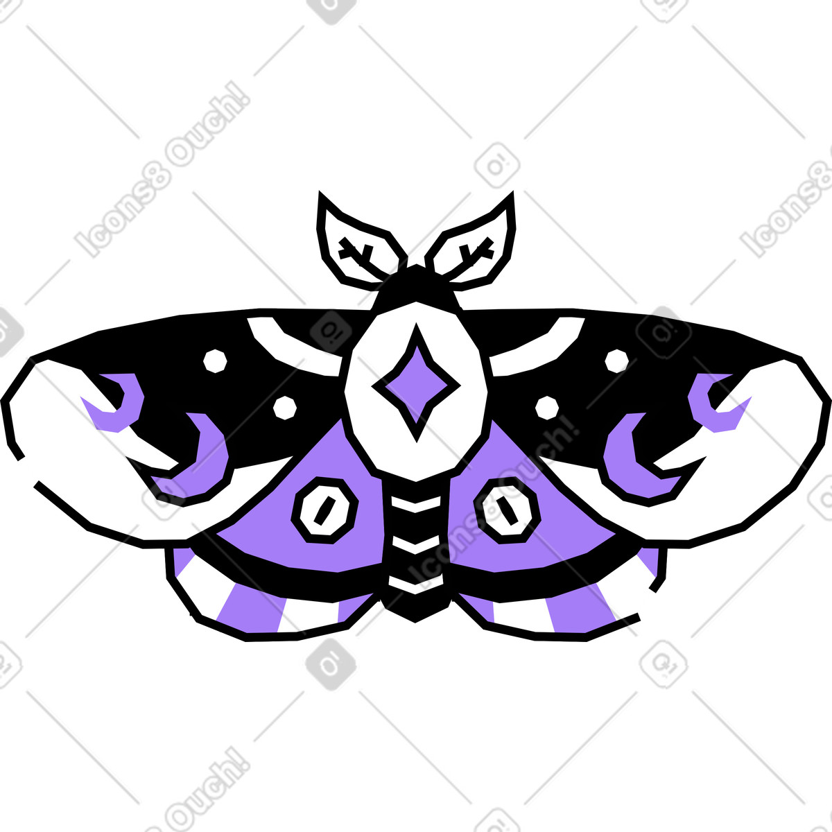 Ilustración Polilla en estilo Amethyst a descargar en PNG y SVG