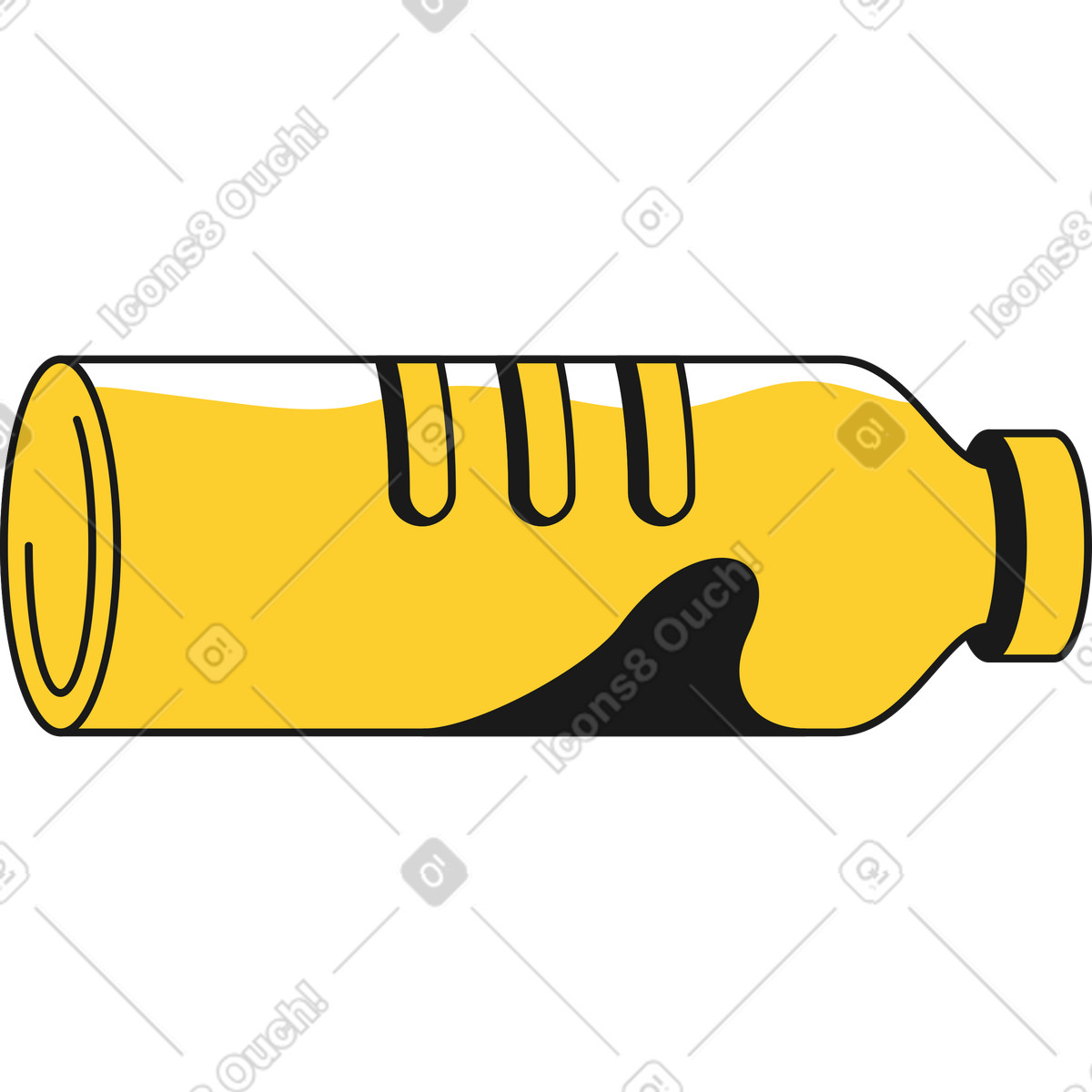 Bottle illustration in Taxi style download in PNG, SVG