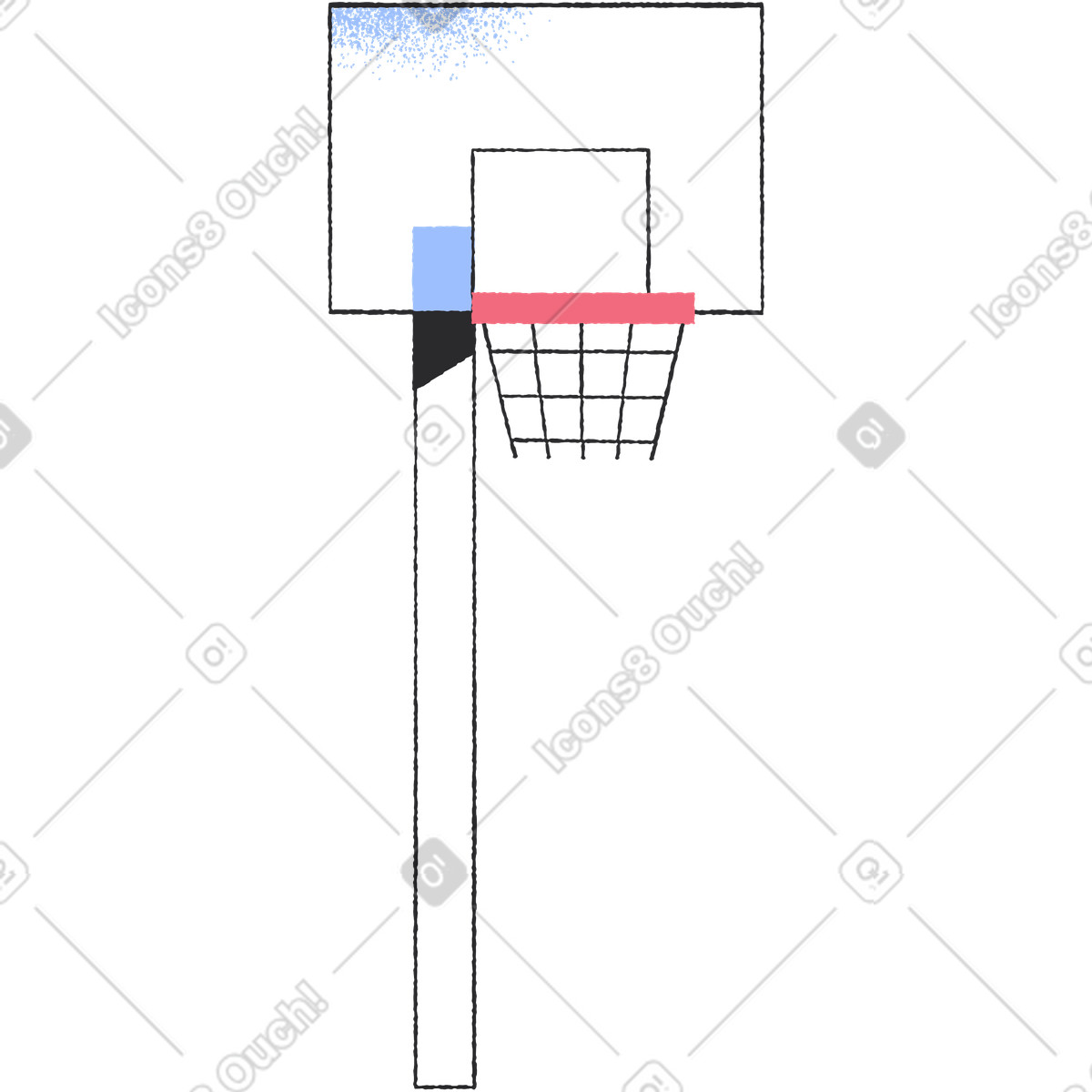 Canestro illustrazione in stile Pablo scarica in PNG, SVG