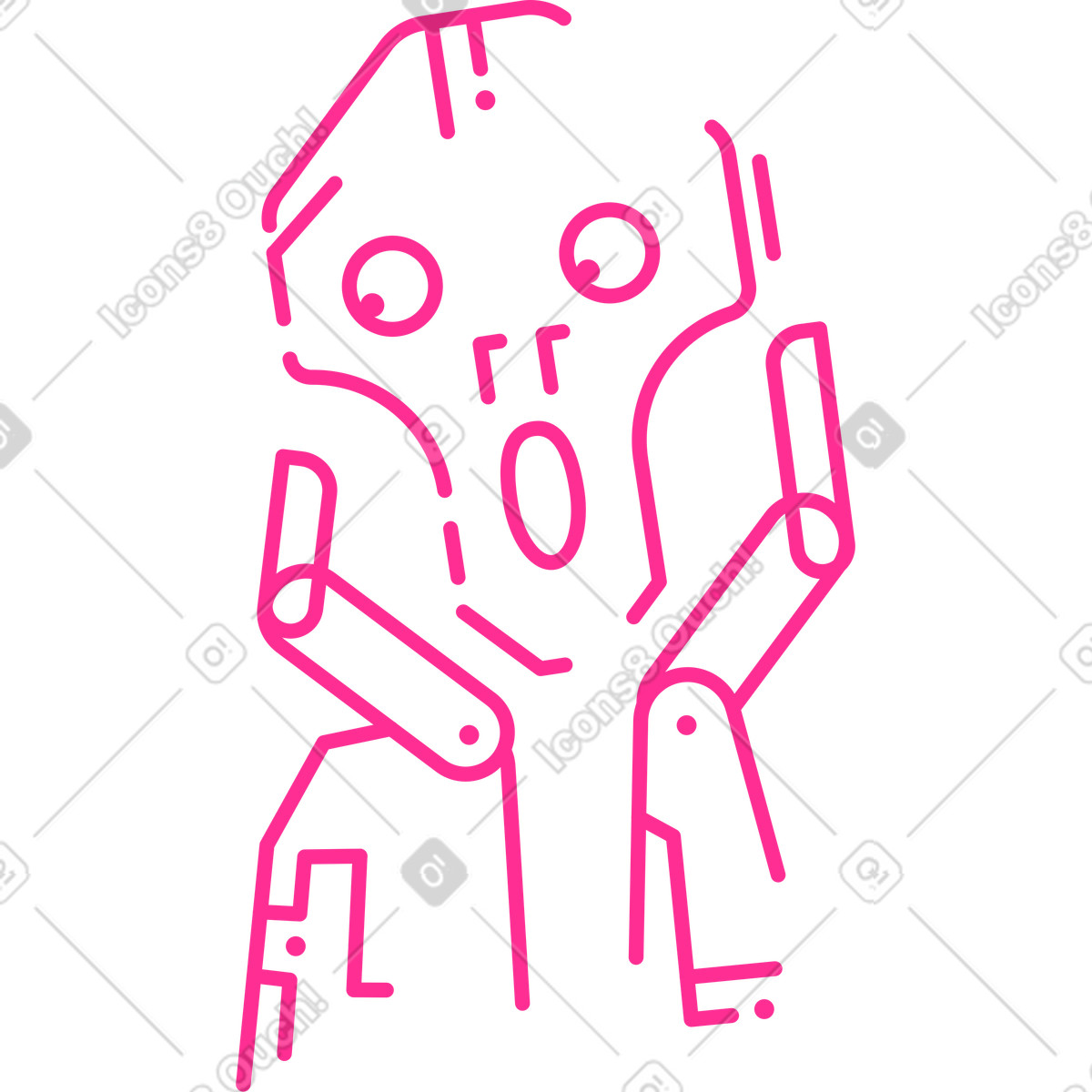 Schreiend-Illustration im Cyborg-Stil als Download in PNG, SVG