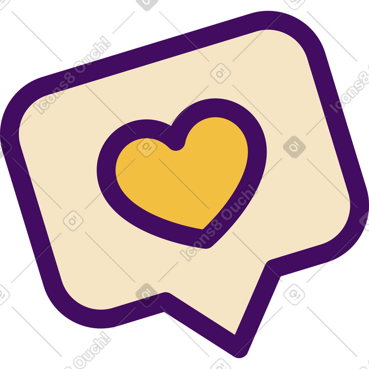 Ilustração de Bubble with heart em no estilo Simplistic para baixar em PNG, SVG