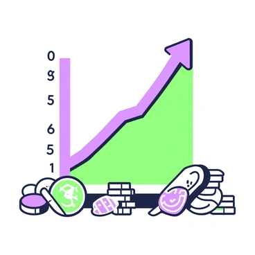 A graph showing upward-growing subscription numbers with coins around
