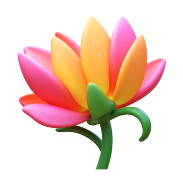 A close-up of vibrant flower petals displaying the process of osmosis as water moves from the stem to the petals. The petals are vividly colored, showcasing various hues of pink and yellow. Small droplets of water can be seen glistening on the surface of the petals. The stem is visibly thick and green, with small veins subtly branching out towards the petals. The background is softly blurred to emphasize the intricate details of the petals and the water movement.