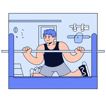 A person is performing chest dips in a home garage gym setup. The individual is wearing a black tank top and gray workout shorts. They are positioned between two parallel bars, with their arms bent and elbows pointing downwards. The garage gym has a concrete floor and walls adorned with gym equipment like dumbbells and a pull-up bar. A small window allows natural light to filter in, highlighting the person's focused expression. In the background, there is a workout mat rolled up in the corner.