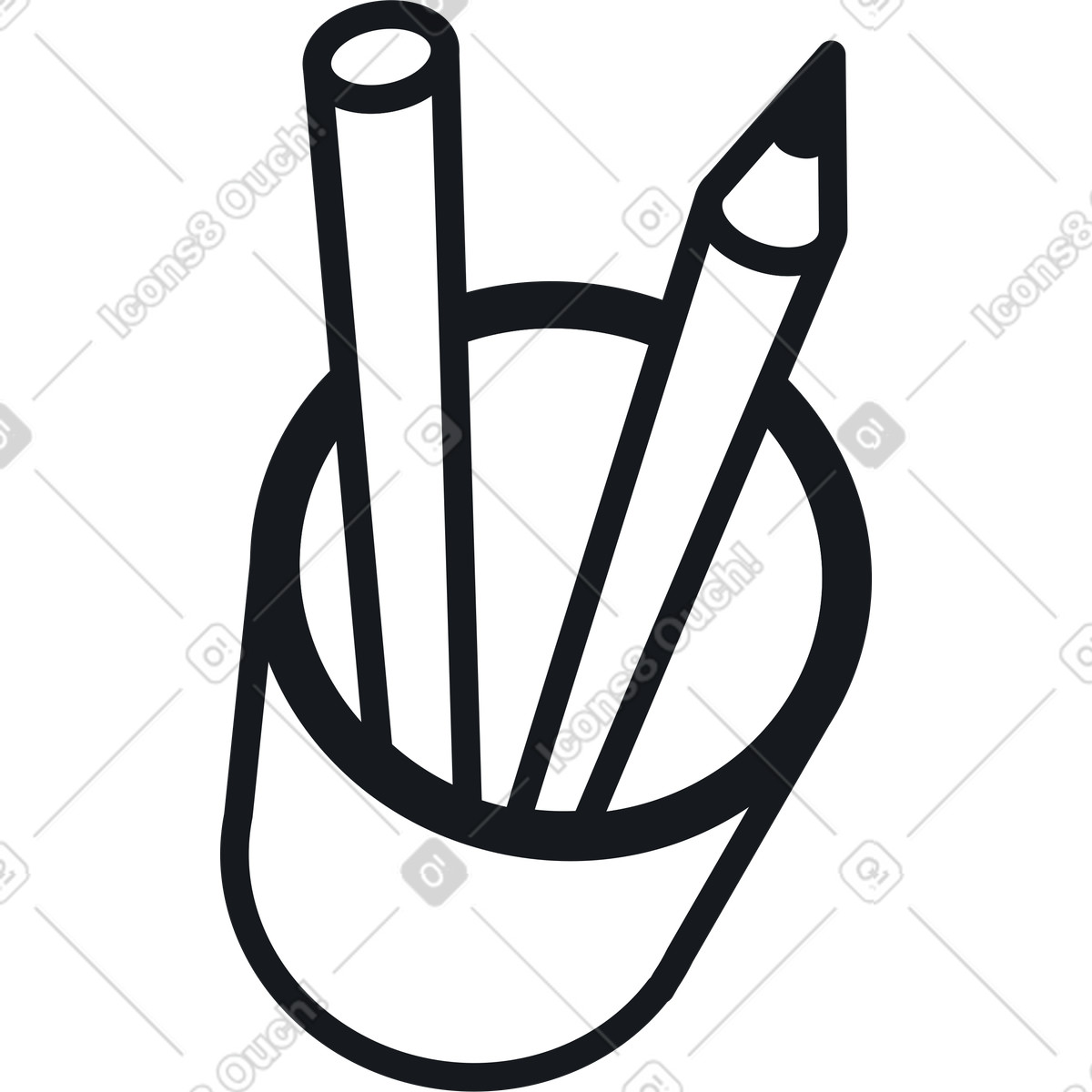 Ilustración Portalápices con lápices en estilo Breeze a descargar en PNG y SVG