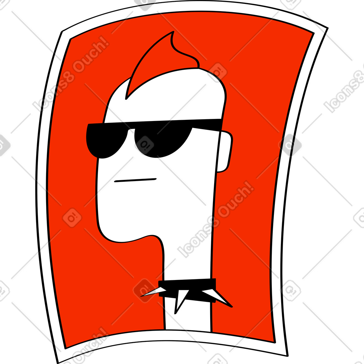 Portrait illustration in Looney style download in PNG, SVG