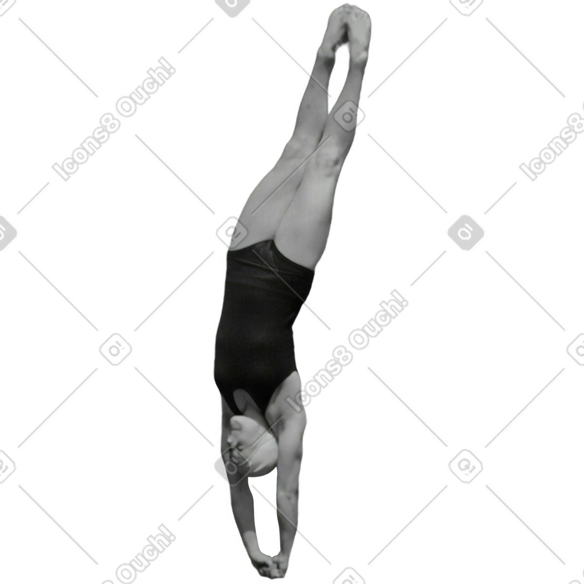 Young woman jumping into the water-Illustration im Jumble-Stil als Download in PNG, SVG