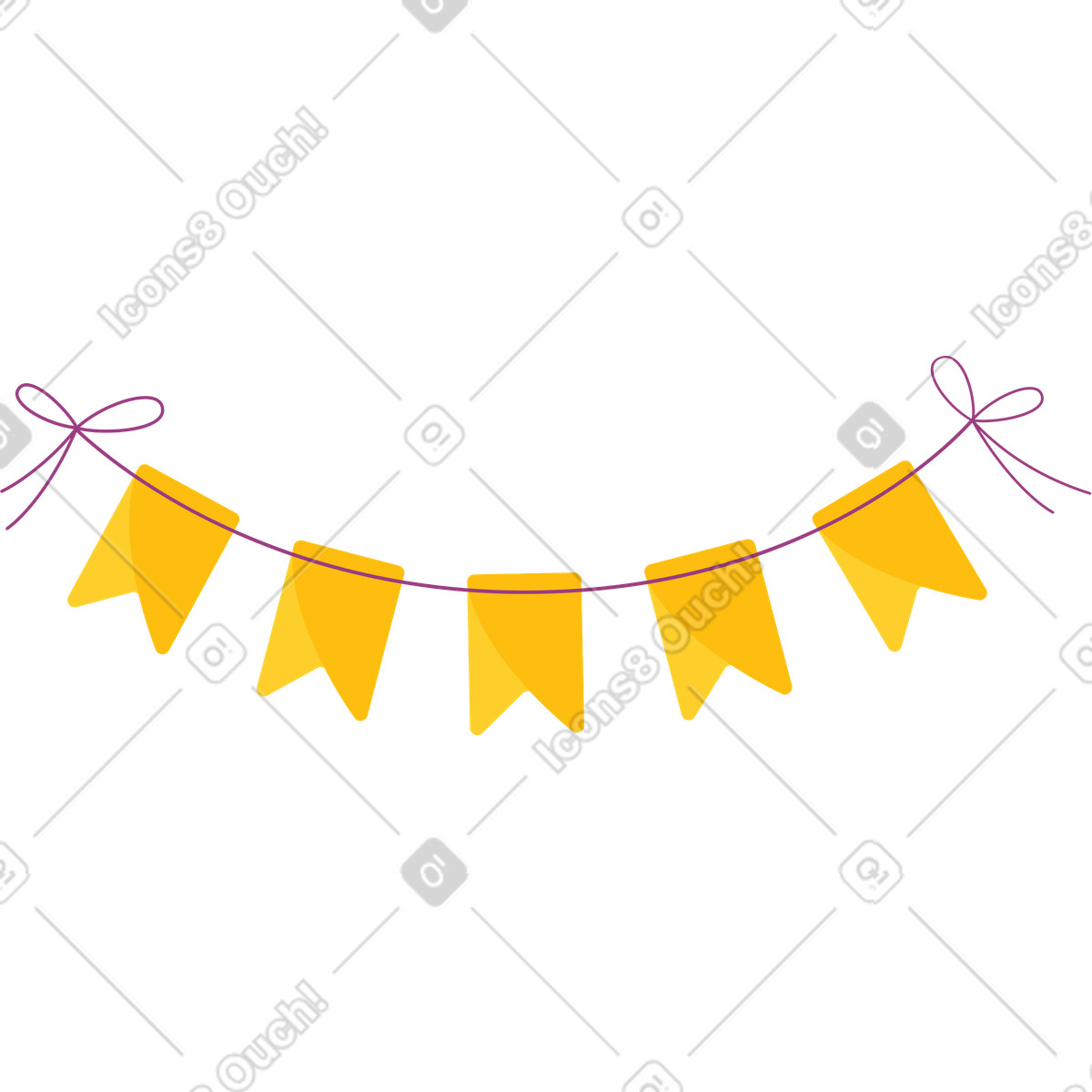 Girlande mit fahnen animierte Illustration im Sammy-Stil als Download in GIF, Lottie (JSON), AE