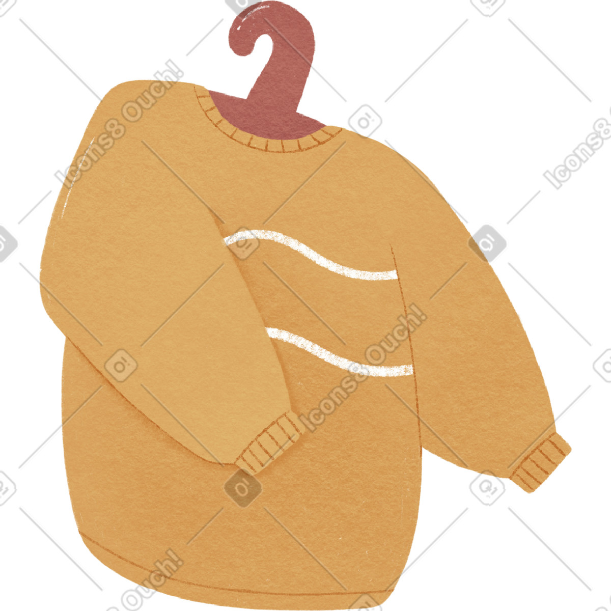 Иллюстрация Yellow sweater with white stripes в стиле Woolly — скачать в форматах PNG, SVG