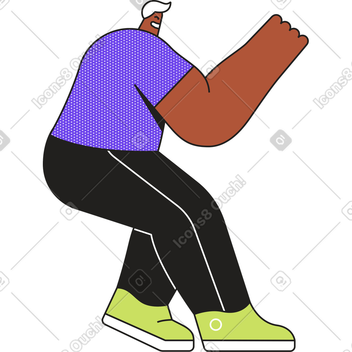 Illustration Homme se prépare pour le bras de fer dans style Dazzle à télécharger aux formats PNG, SVG