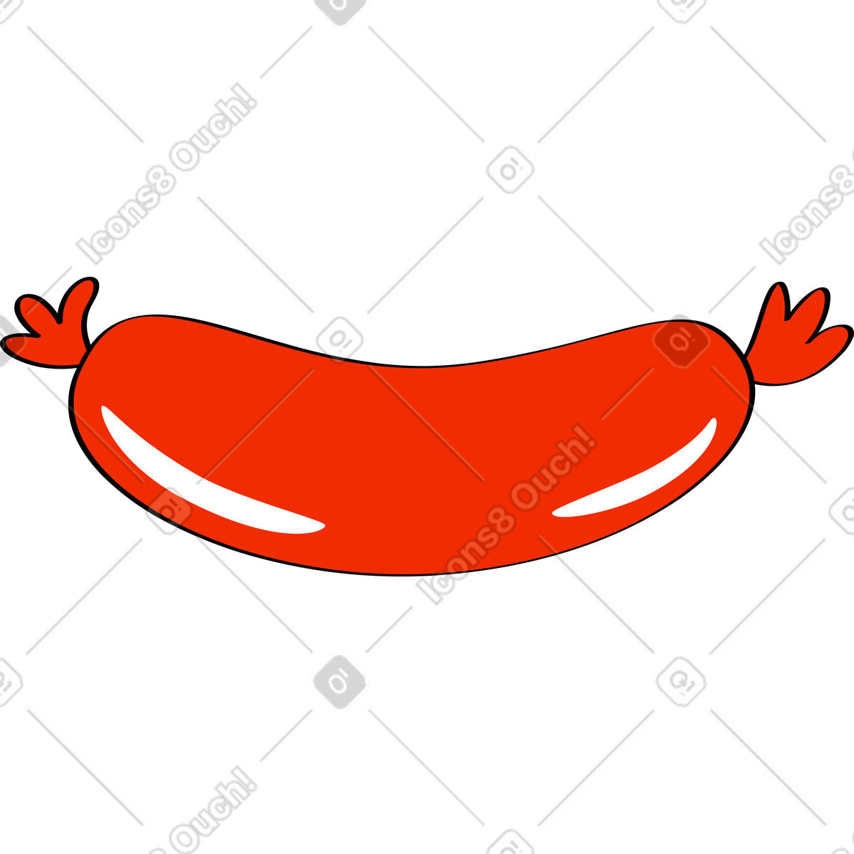 Ilustração de Linguiça em no estilo Looney para baixar em PNG, SVG