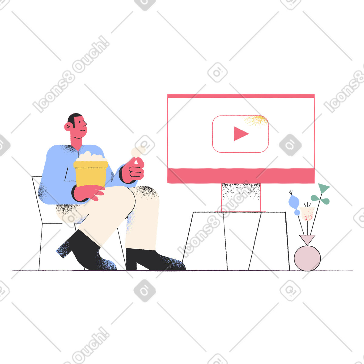 下载 Pablo 风格的 看电影 插画，支持 PNG、SVG 格式