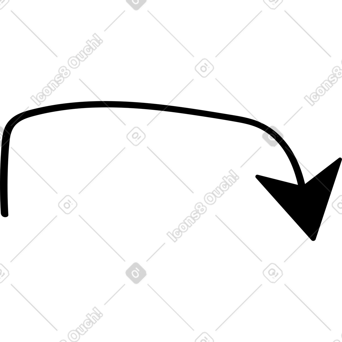 Illustration Flèche vers le bas dans style Twirl à télécharger aux formats PNG, SVG