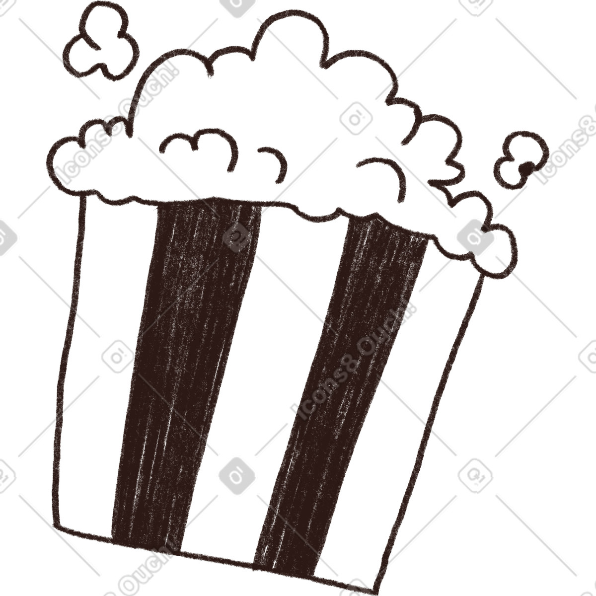Blobby 스타일의 Bucket of popcorn 일러스트레이션 PNG, SVG 다운로드