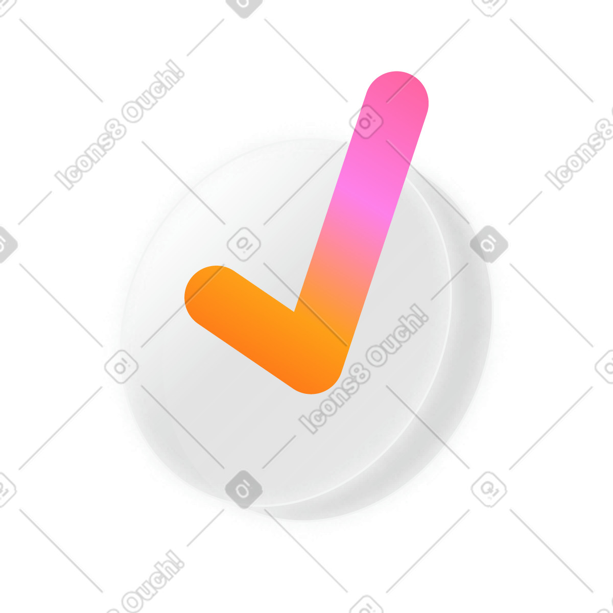 Checkmark on plate illustration in Burst style download in PNG, SVG
