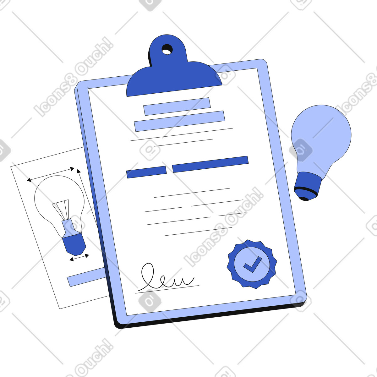 Ilustración Patente de invención y propiedad intelectual en estilo Techny a descargar en PNG SVG