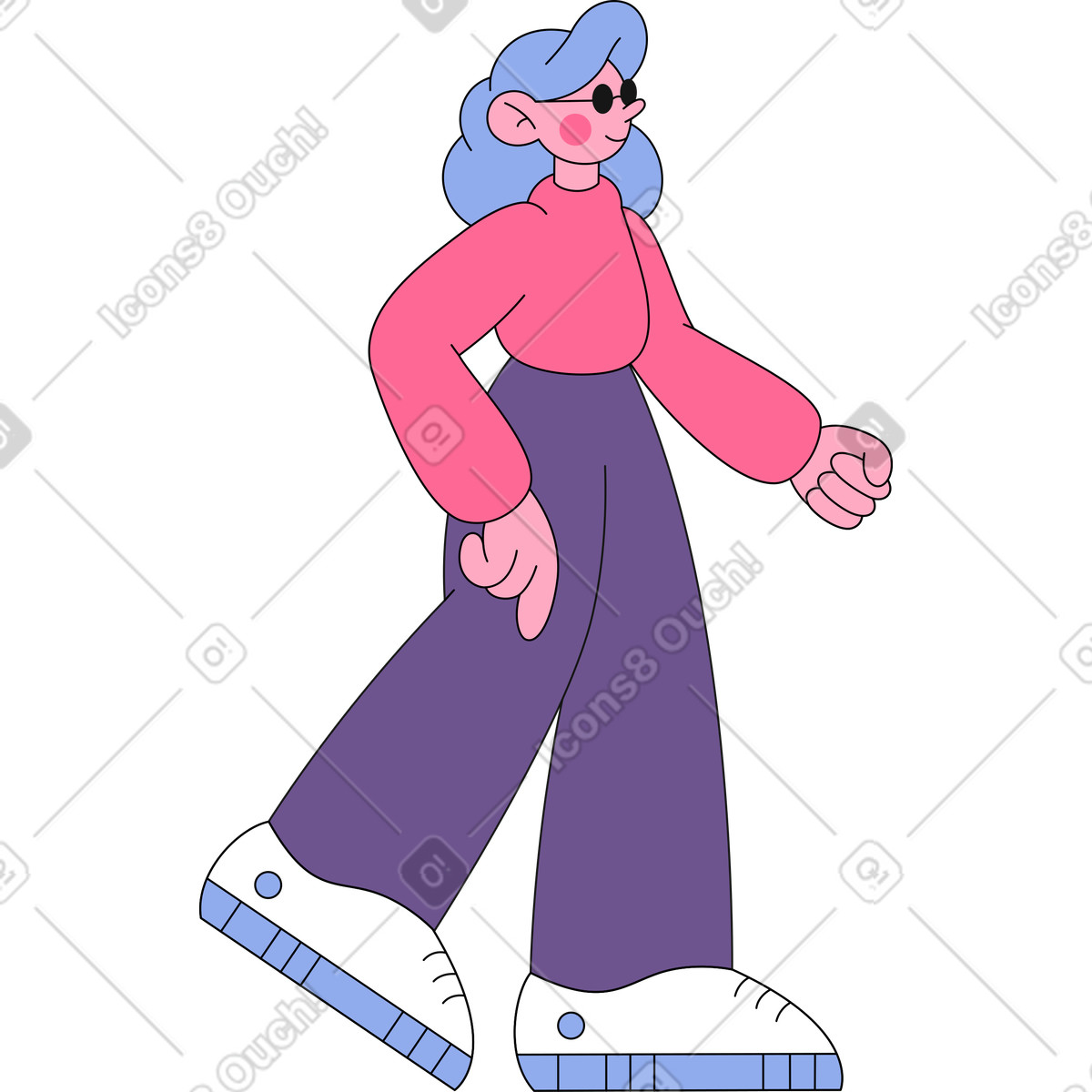 下载 Bloom 风格的 残疾女孩 插画，支持 PNG、SVG 格式