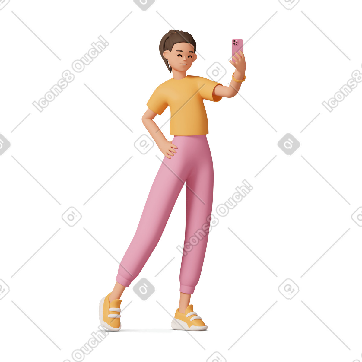Иллюстрация Woman taking funny photo в стиле 3D Casual life — скачать в форматах PNG, SVG