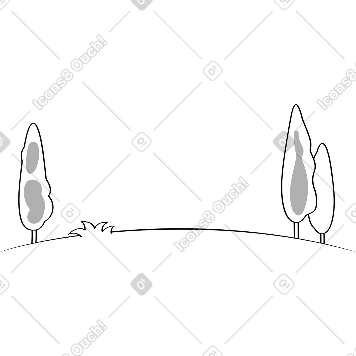 Иллюстрация Фон пейзаж в стиле Looney — скачать в форматах PNG, SVG