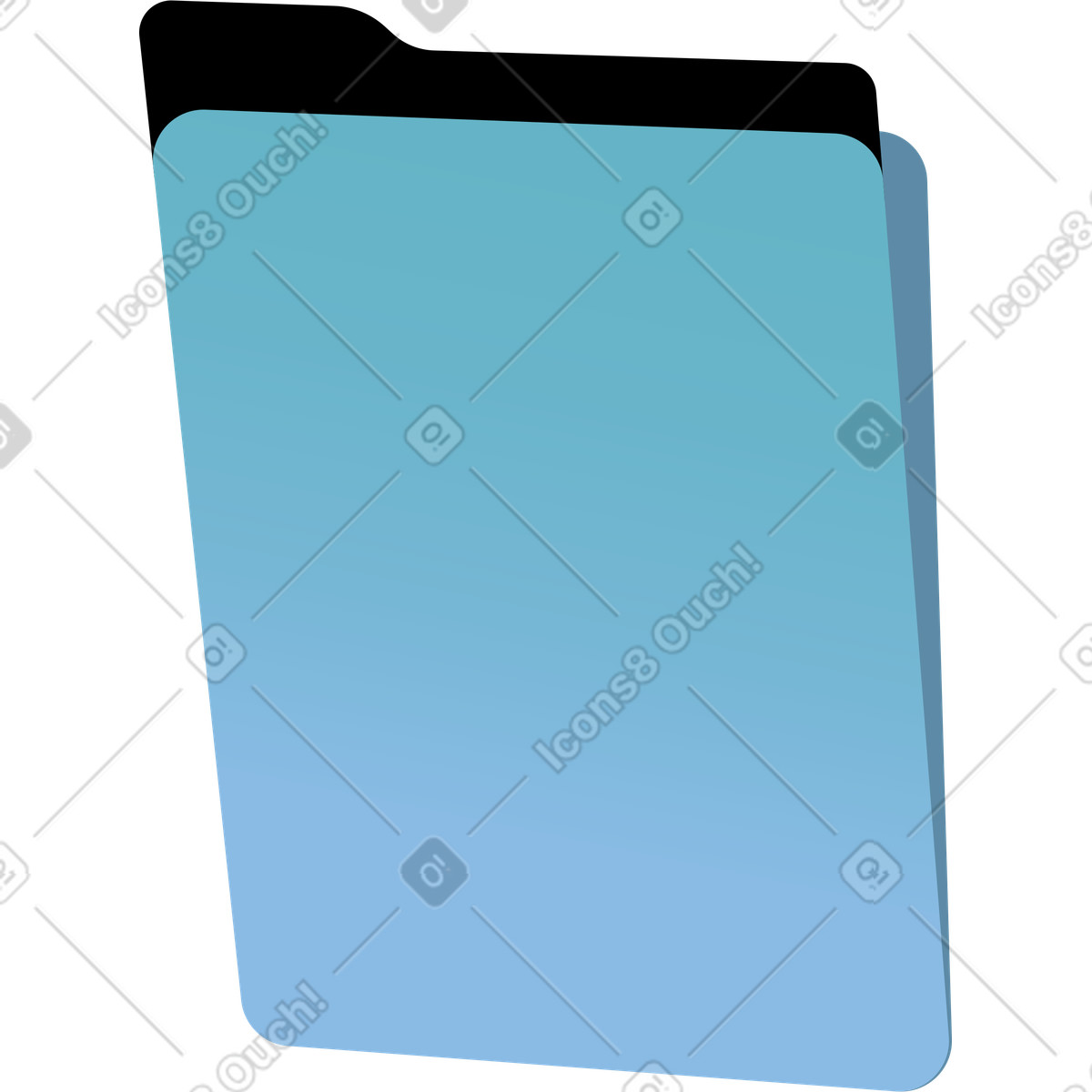 Blue folder illustration in Airy style download in PNG, SVG