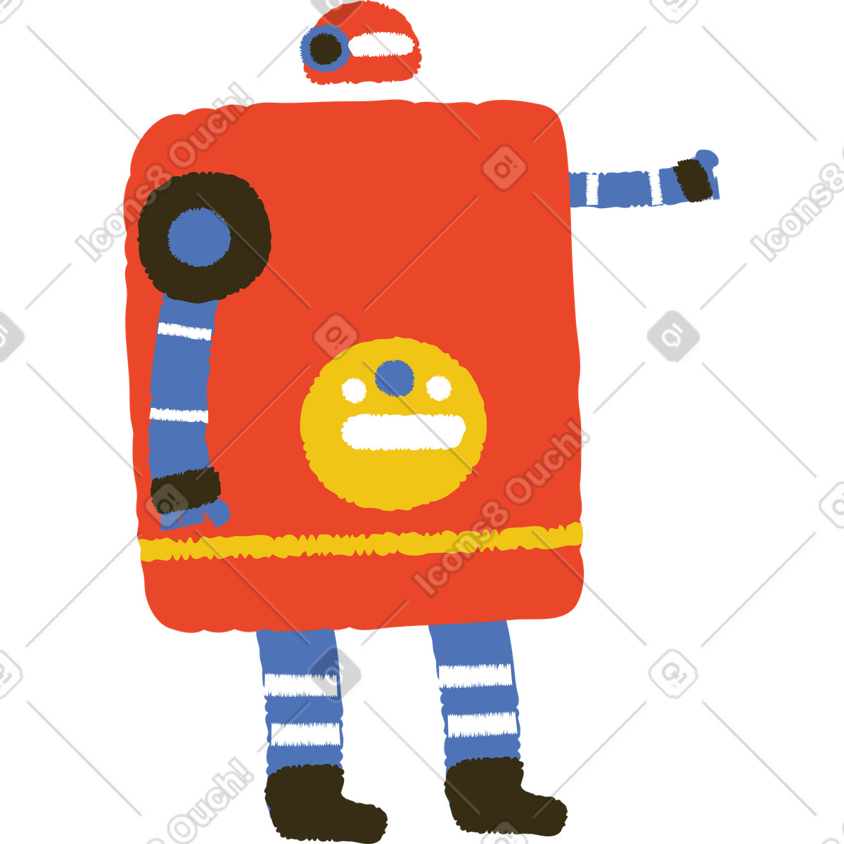 Robot illustration in Bermuda style download in PNG, SVG