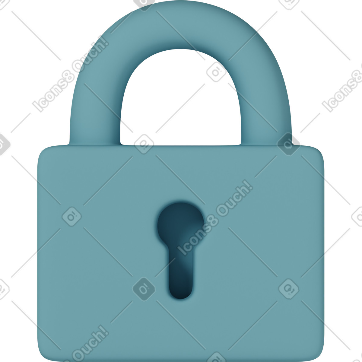 Lock-Illustration im 3D Casual life-Stil als Download in PNG, SVG