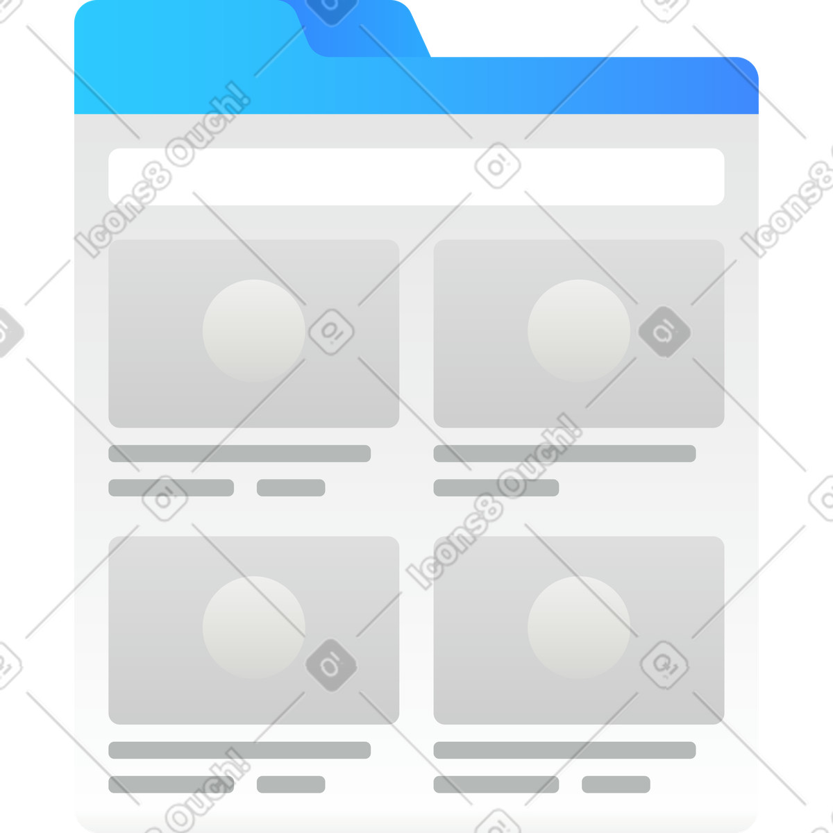 Hugo 스타일의 폴더 일러스트레이션 PNG, SVG 다운로드