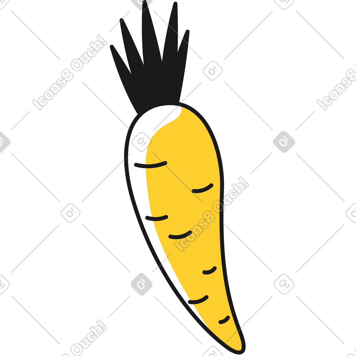 Ilustración Zanahoria en estilo Taxi a descargar en PNG y SVG