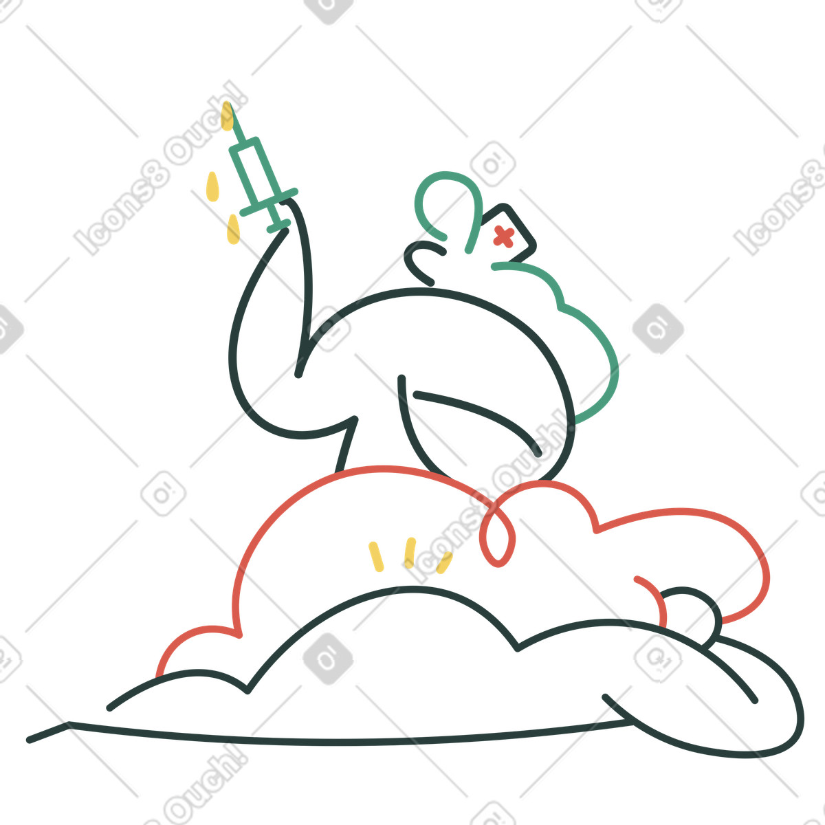 Injection illustration in Macaroni style download in PNG, SVG