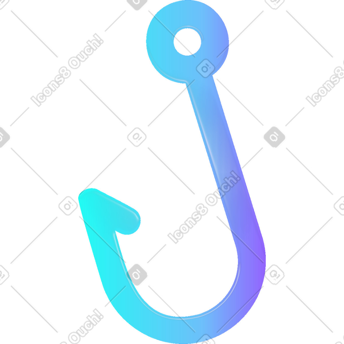 Ilustração de Anzol pesca em no estilo Pure para baixar em PNG, SVG