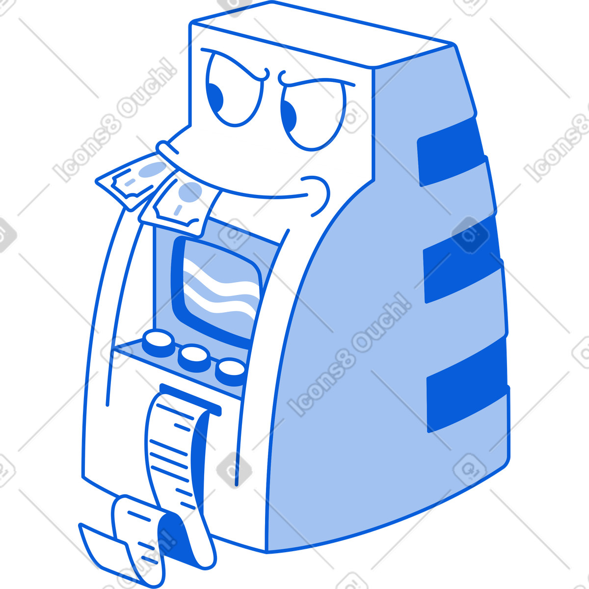 Geldautomat-Illustration im Handy Line-Stil als Download in PNG, SVG