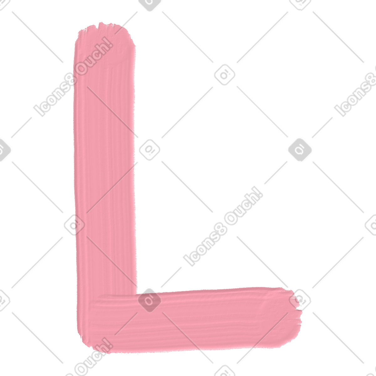 Ilustración Pink letter l en estilo Scrapbooking a descargar en PNG y SVG