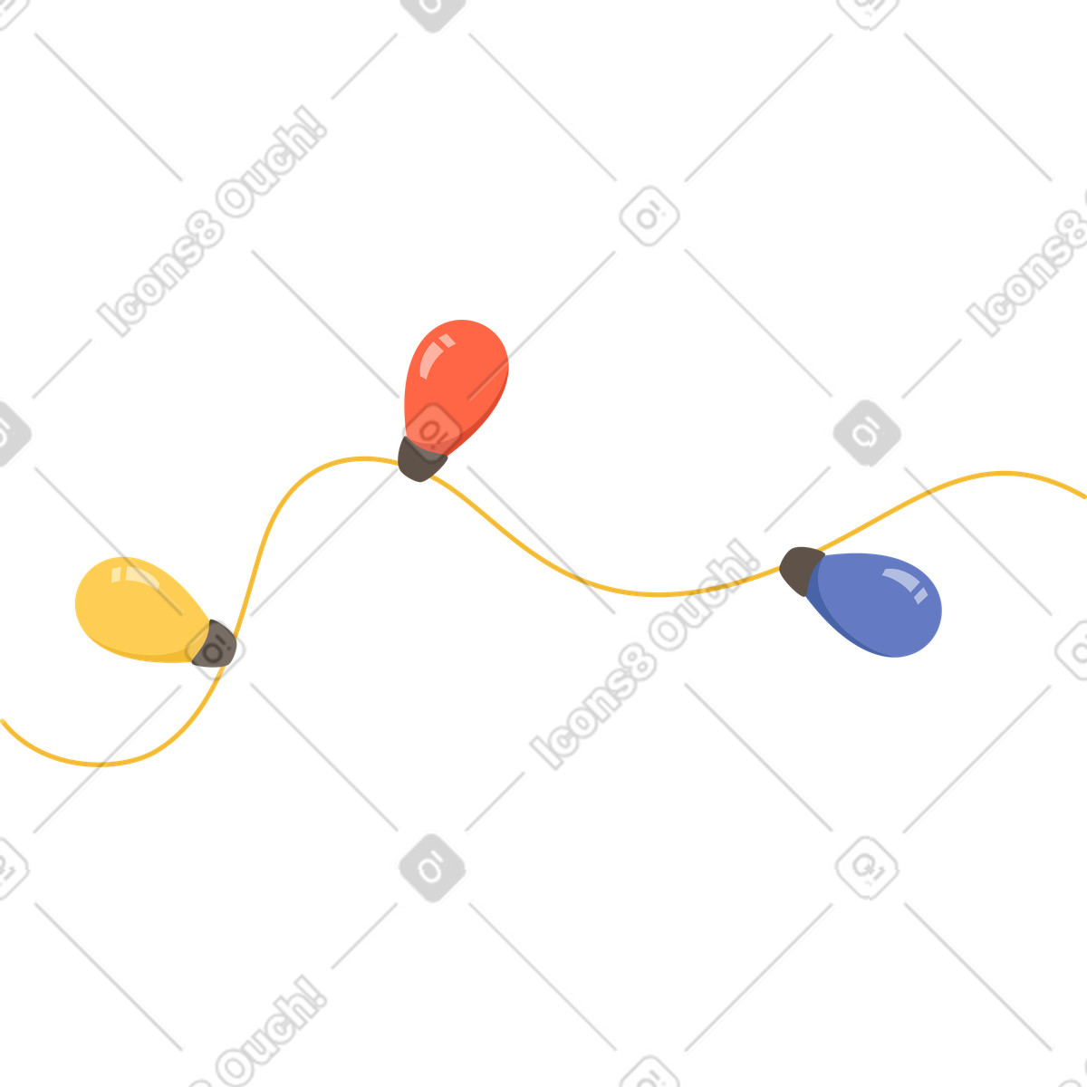 Garland lights illustration as festive clipart image in PNG, SVG, GIF