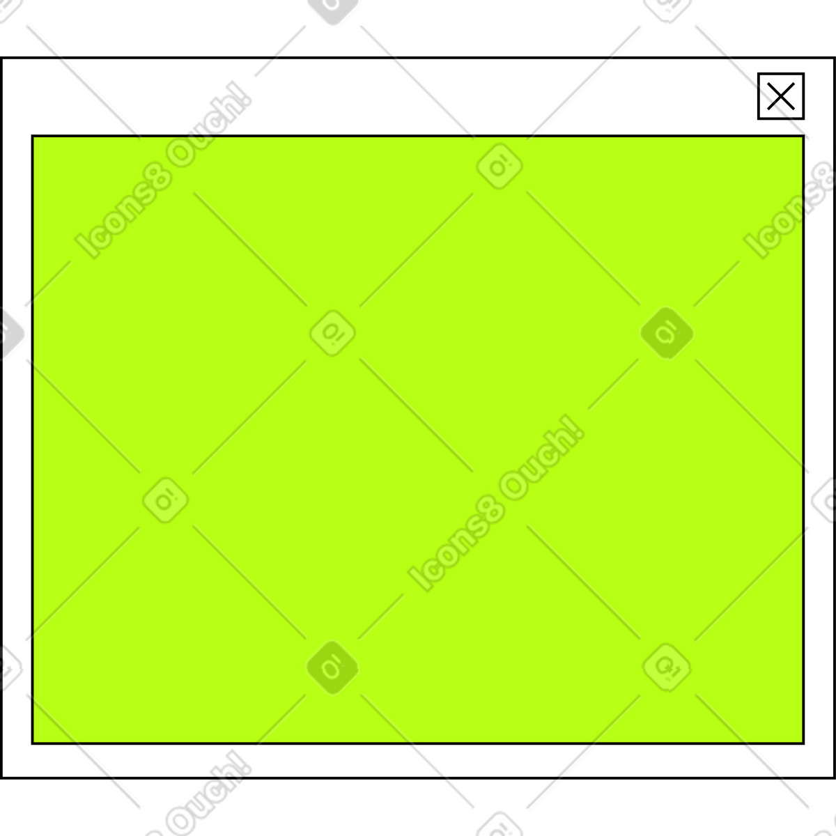Green browser window illustration in Jumble style download in PNG, SVG
