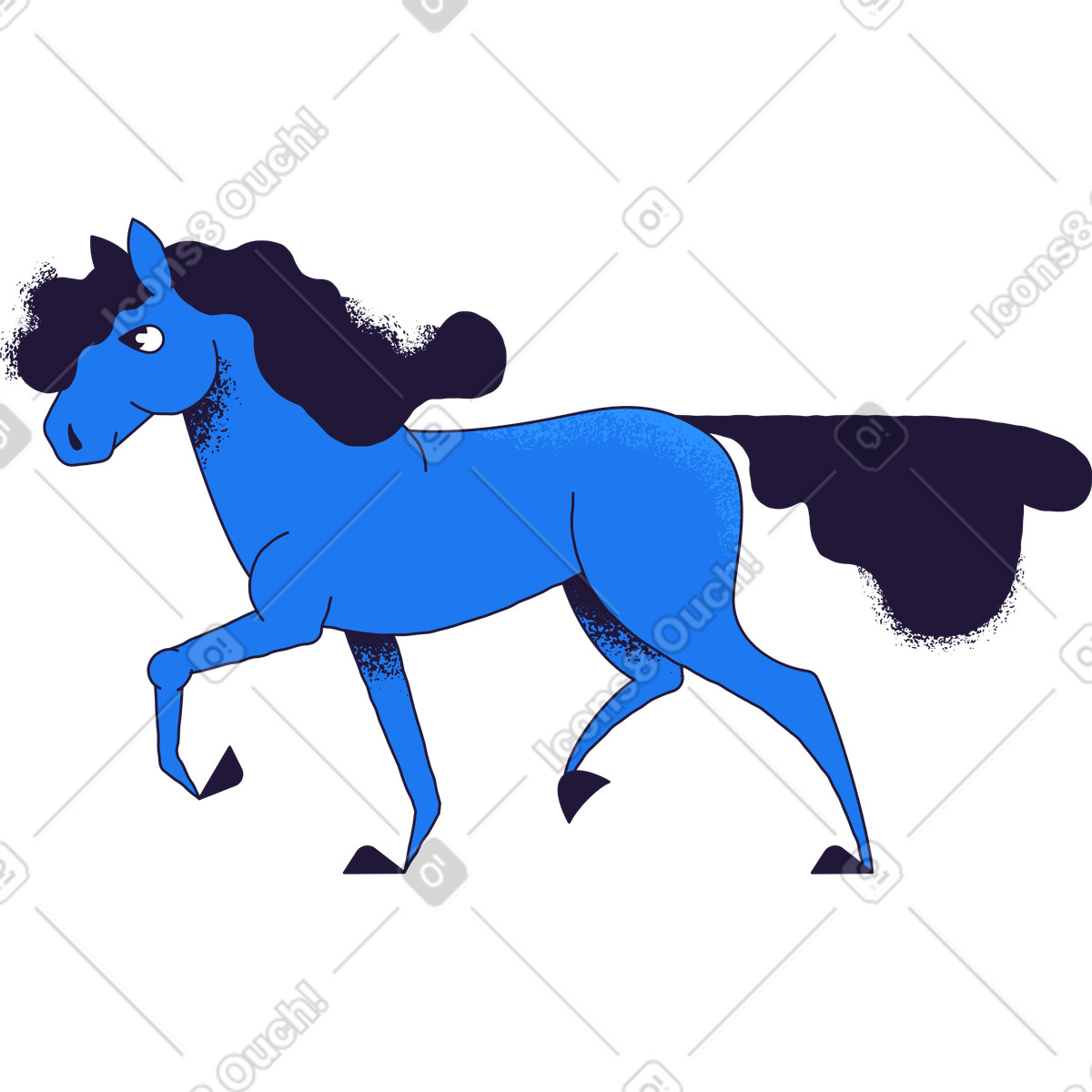 Ilustração de Cavalo em no estilo Conifer para baixar em PNG, SVG