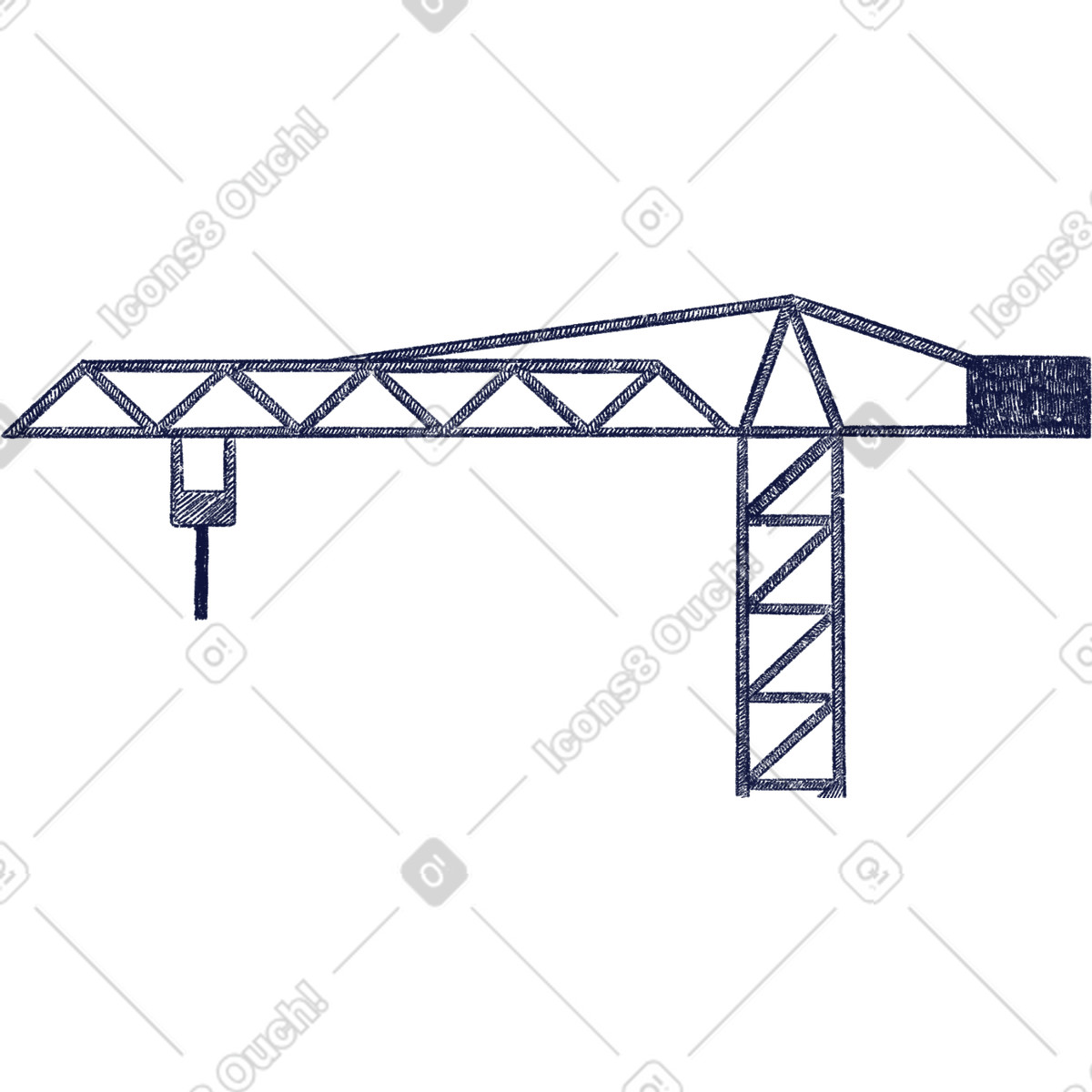 Construction crane illustration showcasing heavy equipment in clipart PNG SVG GIF