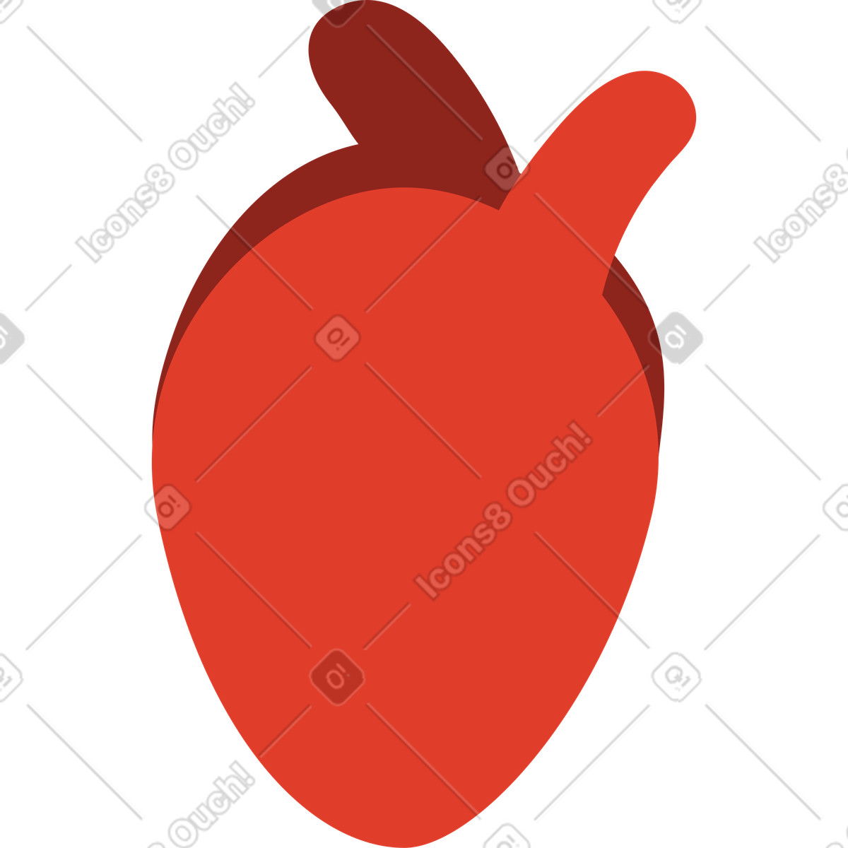 Ilustración Corazón en estilo Burgundy a descargar en PNG y SVG