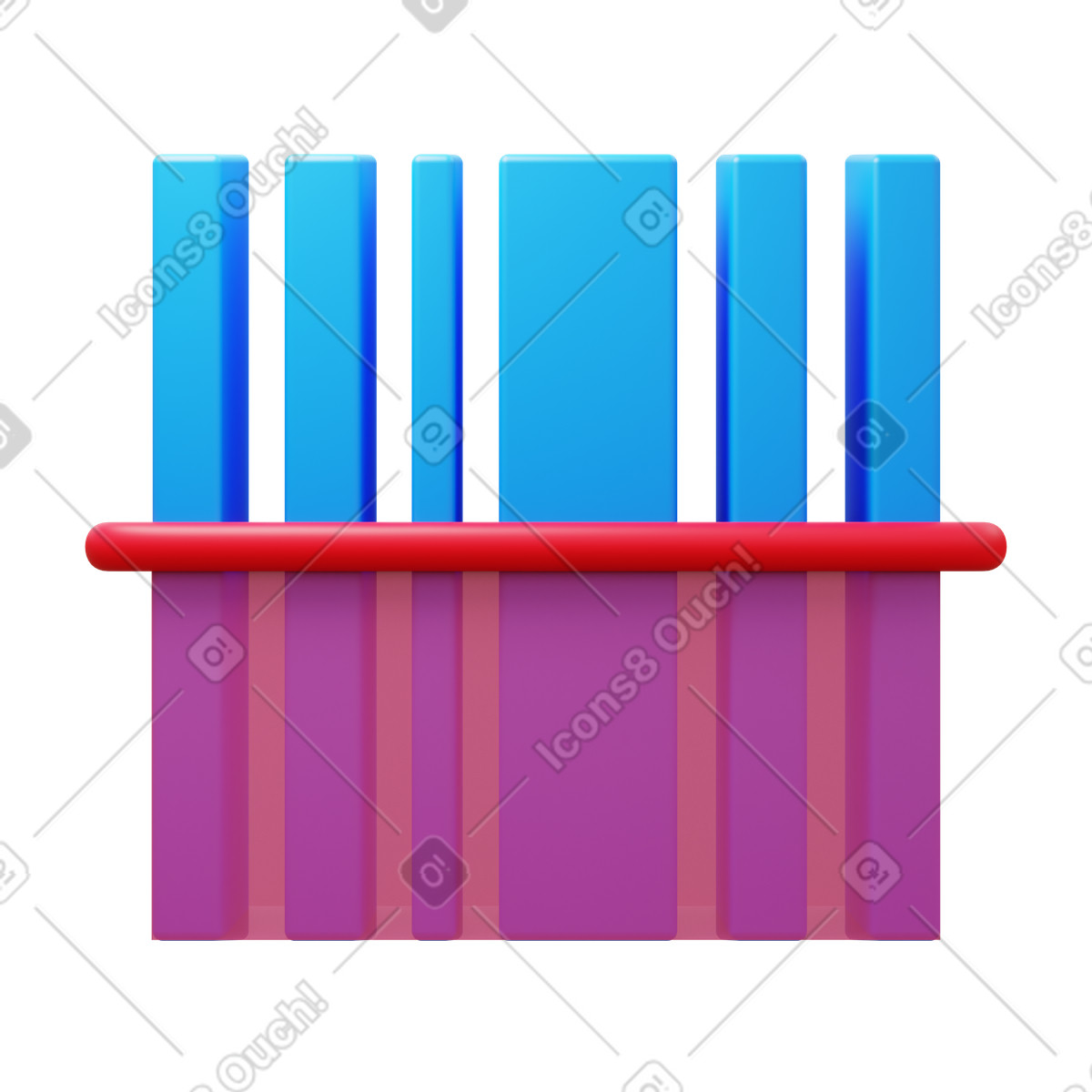 Barcode scanner illustrazione in stile 3D Fluency scarica in PNG, SVG