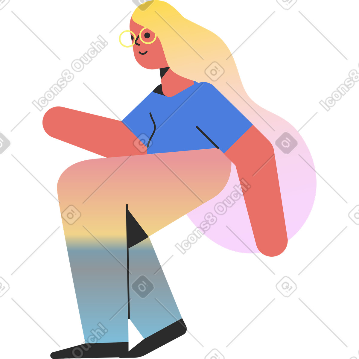 Illustration Fille dans le style Marginalia à télécharger aux formats PNG, SVG