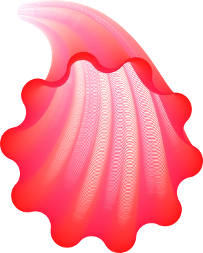 A pink shell with wavy edges - Forms style illustration