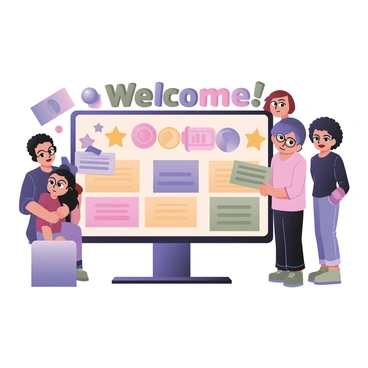 A vibrant landing page on a computer screen attracting curious visitors