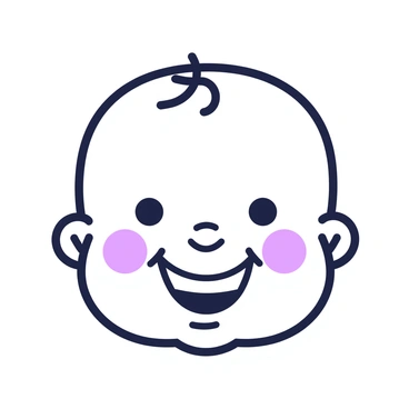 A baby's face is centered in the image, showcasing chubby cheeks that are round and soft. The baby has a wide, toothless grin revealing a joyful expression. Bright eyes sparkle with innocence, and slight wisps of hair are visible on the top of the head. The background is softly blurred to keep the focus on the baby's face, enhancing the warmth and charm of the expression.