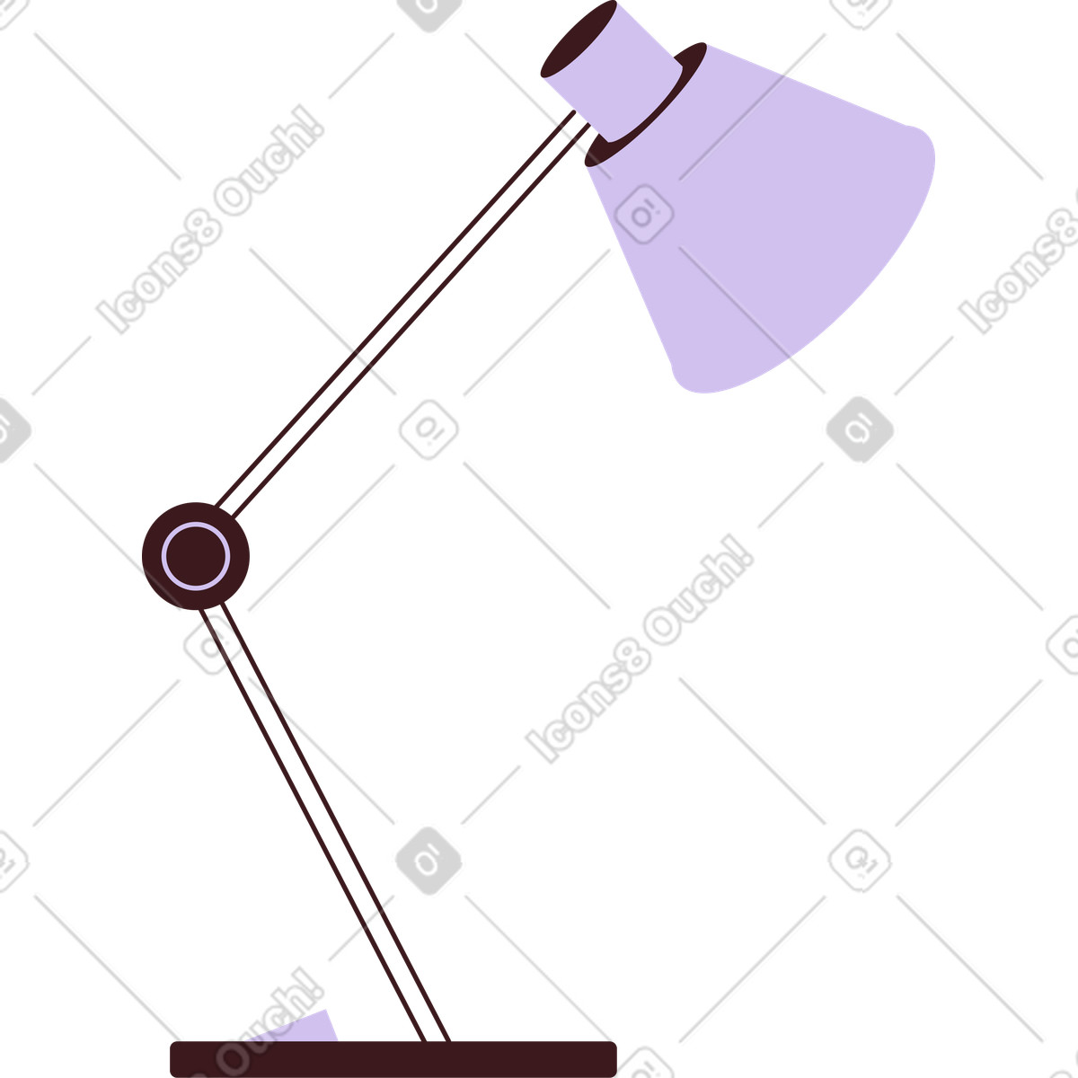 Purple table lamp illustration in Folks style download in PNG, SVG